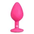Easytoys Diamond - plug anal com pedra - silicone rosa médio