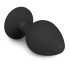 Easytoys Diamond - Plug Anal com Pedra Branca (Médio) - Preto