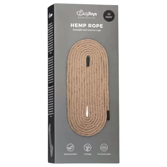Easytoys Hemp Rope - corda de bondage de cânhamo (10 m, natural)
