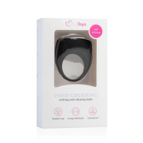 Easytoys - anel peniano vibratório - silicone preto