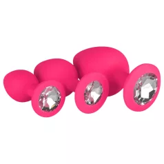 Easytoys Diamond - plug anal kit - silicone rosa