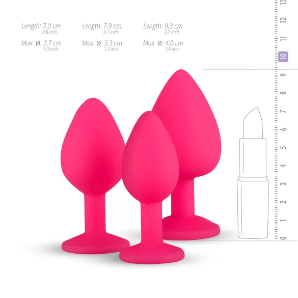 Easytoys Diamond - plug anal kit - silicone rosa
