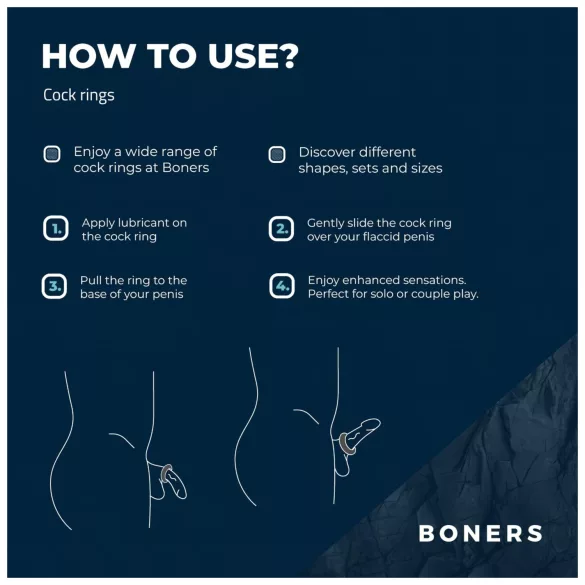 Boners - anel peniano kit - 3 peças - silicone cinza