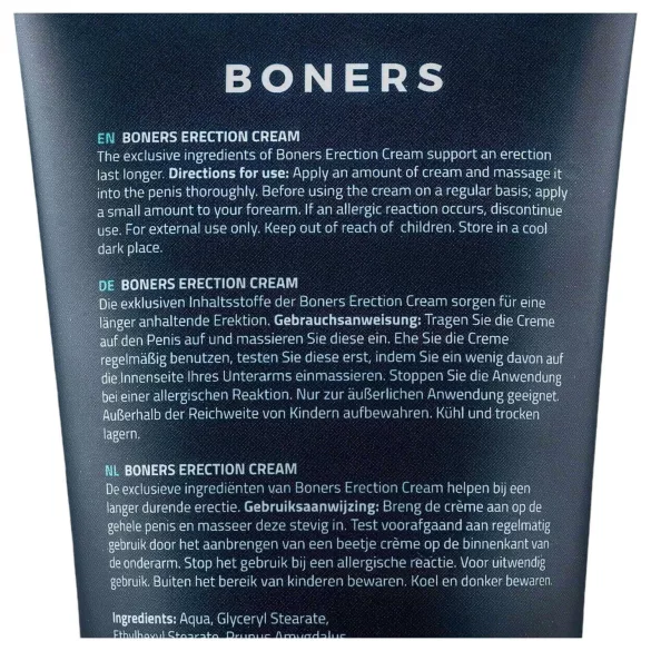 Boners - creme estimulante para ereção masculina - 100ml