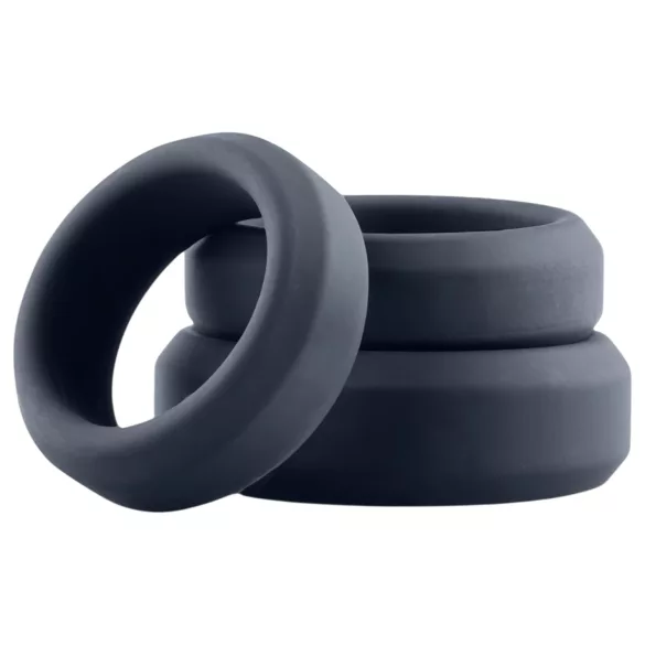 Boners - anel peniano silicone - kit com 3 unidades - cinza