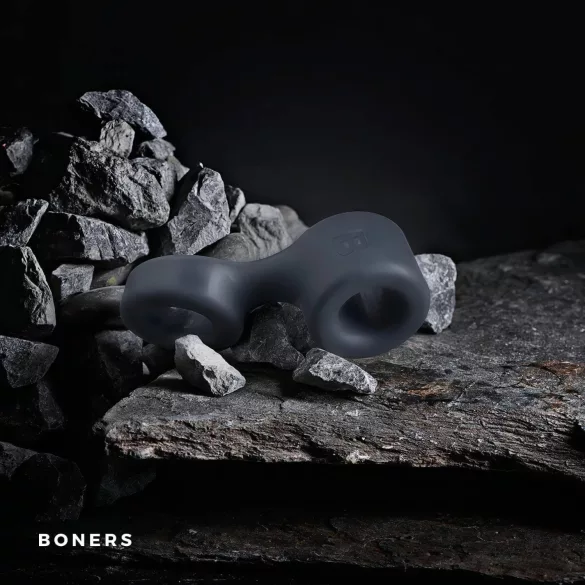 Boners - anel peniano e anel para testículos - silicone cinza