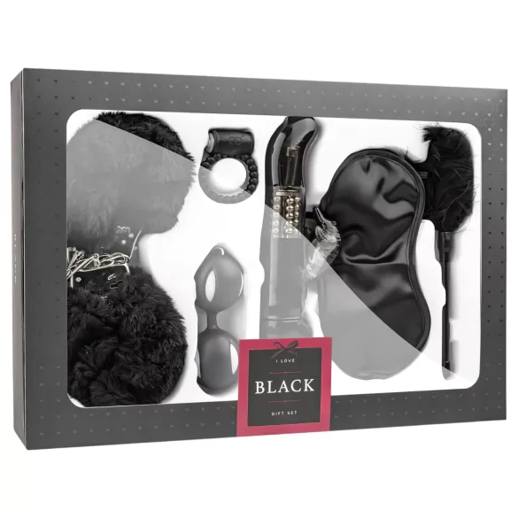 LoveBoxxx - kit de bondage com vibrador - 6 peças - preto