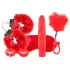 LoveBoxxx I love Red - kit de amarração com vibrador 6 peças - vermelho