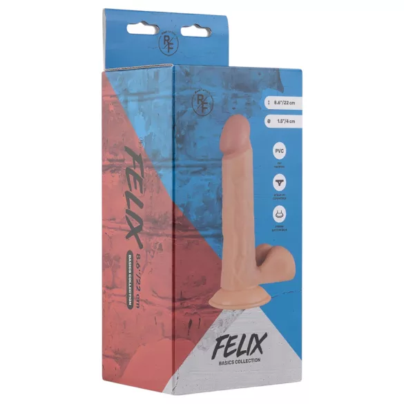 Real Fantasy Felix - dildo realístico com escroto - 22cm - cor natural