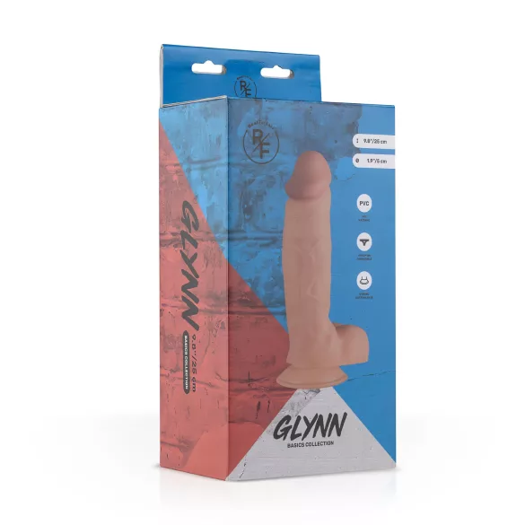 Real Fantasy Glynn - dildo realista com testículos - 25cm - cor natural