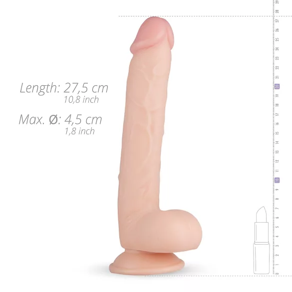 Real Fantasy Elvin - dildo realístico com testículos - 28cm - cor natural