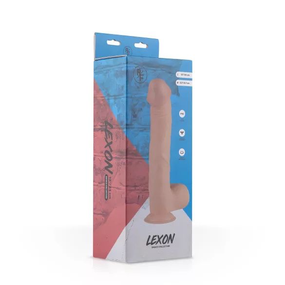 Real Fantasy Lexon - dildo realístico com escroto - 33cm - cor natural