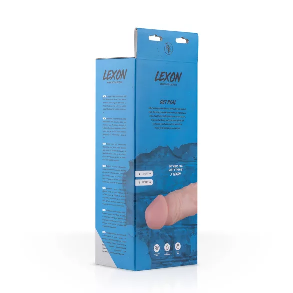 Real Fantasy Lexon - dildo realístico com escroto - 33cm - cor natural