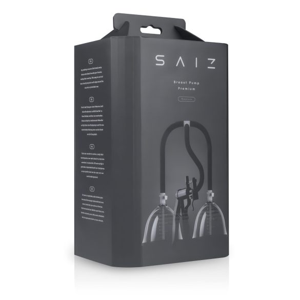 Saiz Premium - Bomba Dupla para Seios Pequena (Transparente-Preto)