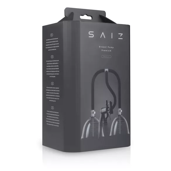 Saiz Premium - bomba dupla para seios - pequena - transparente/preta