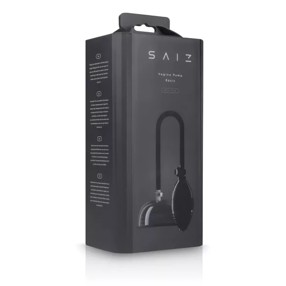 Saiz Basic - bomba para vulva - sucção - transparente/preto