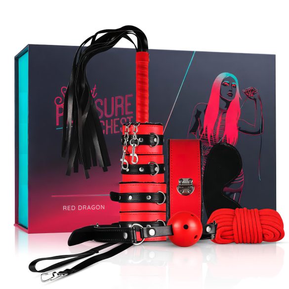 Baú do Prazer Secreto - Kit Avançado BDSM - 10 Peças (vermelho)