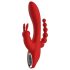 Hera - vibrador tridente à prova d'água recarregável (vermelho)