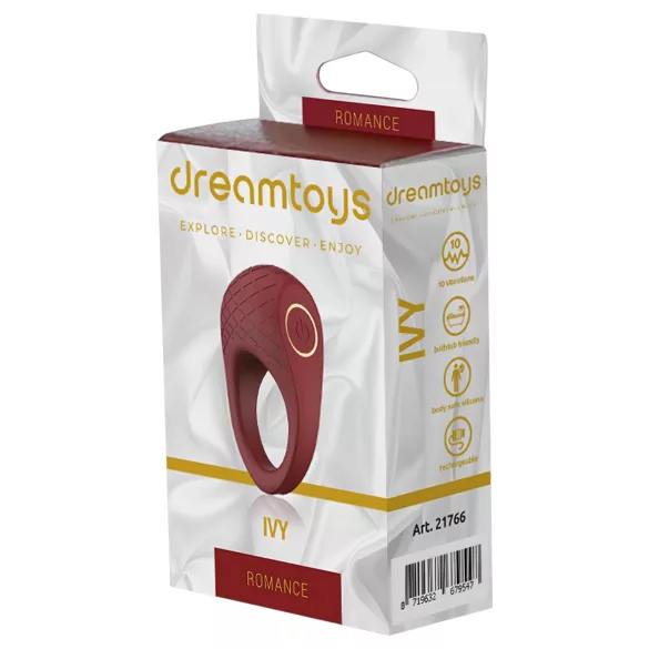 Dreamtoys Ivy - anel peniano vibratório - silicone vinho