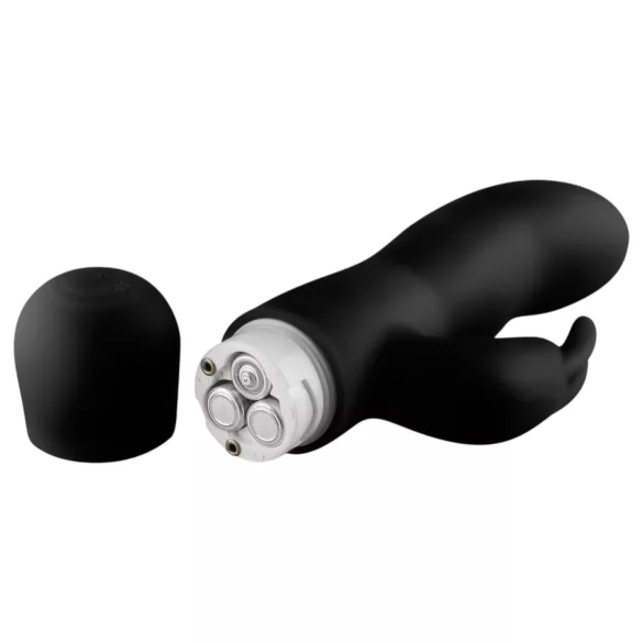 Easytoys Mad Rabbit - vibrador ponto G com estimulador clitóris - silicone preto