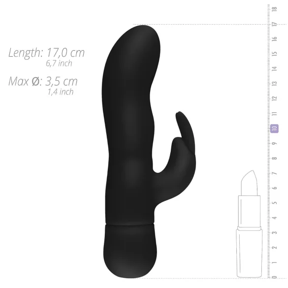 Easytoys Mad Rabbit - vibrador ponto G com estimulador clitóris - silicone preto