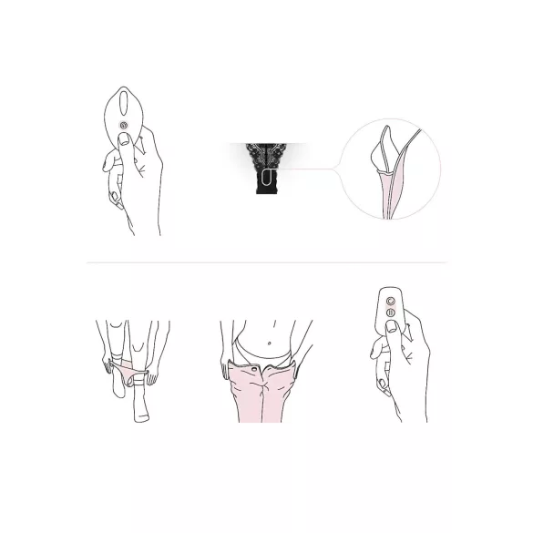 Pantyrebel - calcinha vibratória recarregável com controle remoto - preta (S-L)