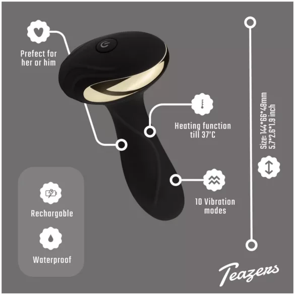 Teazers - vibrador anal aquecível e estimulador de próstata (preto)