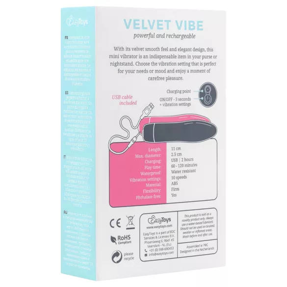 Easytoys - vibrador personal recarregável - silicone - preto