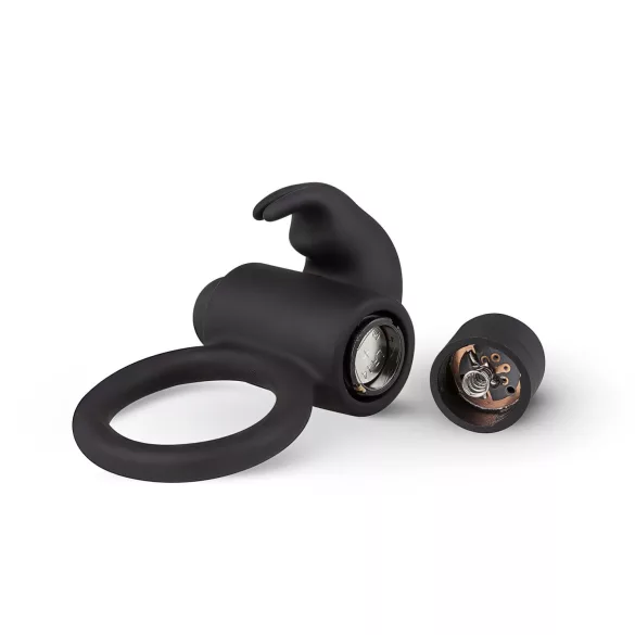 EasyToys Bunny - anel peniano vibratório - silicone preto