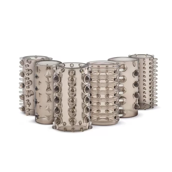 Easytoys - manga peniana - conjunto 6 peças - silicone cinza