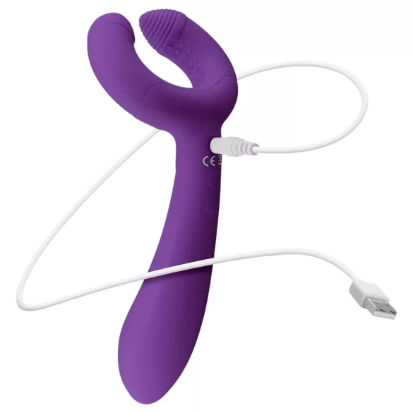 Easytoys - vibrador casal recarregável à prova d’água - lilás