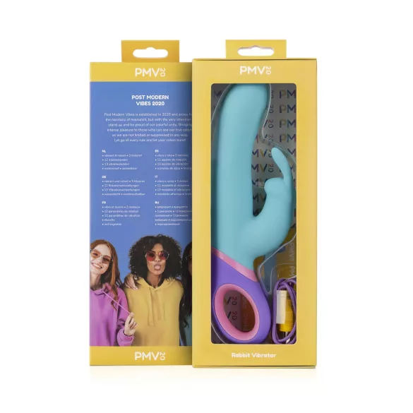 PMV20 Meta Rabbit - vibrador rabbit rotativo com estimulador clitóris - menta