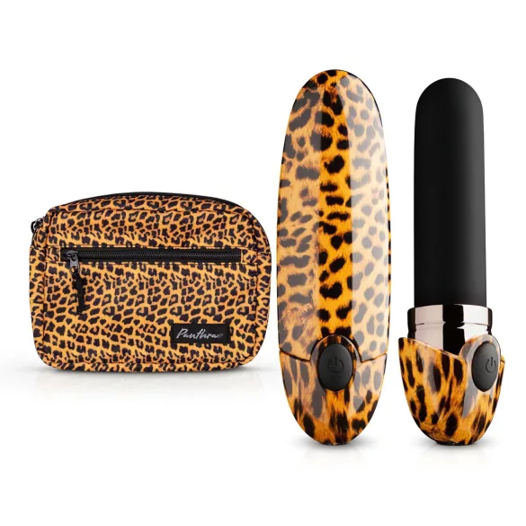 Panthra Asha - vibrador recarregável em formato de batom (leopardo-preto)