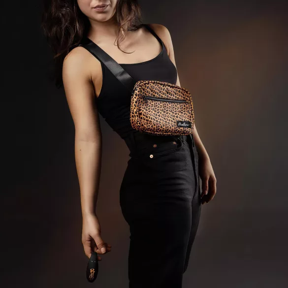 Panthra Zuna - vibrador casal recarregável à prova d’água - leopardo preto