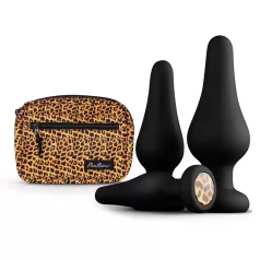   Panthra Kesia - plug anal de silicone - kit com 3 peças - preto