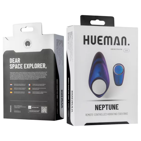 Hueman Neptune - anel peniano vibratório à prova d'água - roxo