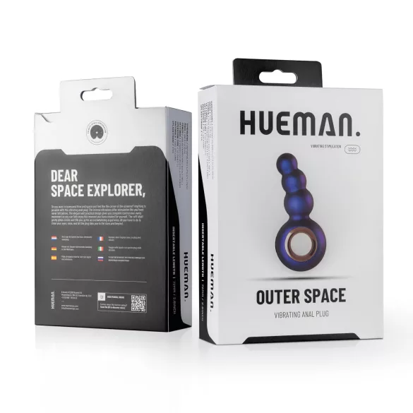Hueman Outer Space - vibrador anal com pérolas recarregável - roxo