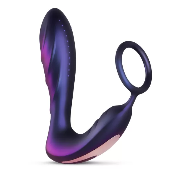 Hueman Black Hole - vibrador anal com controle remoto e anel peniano - roxo