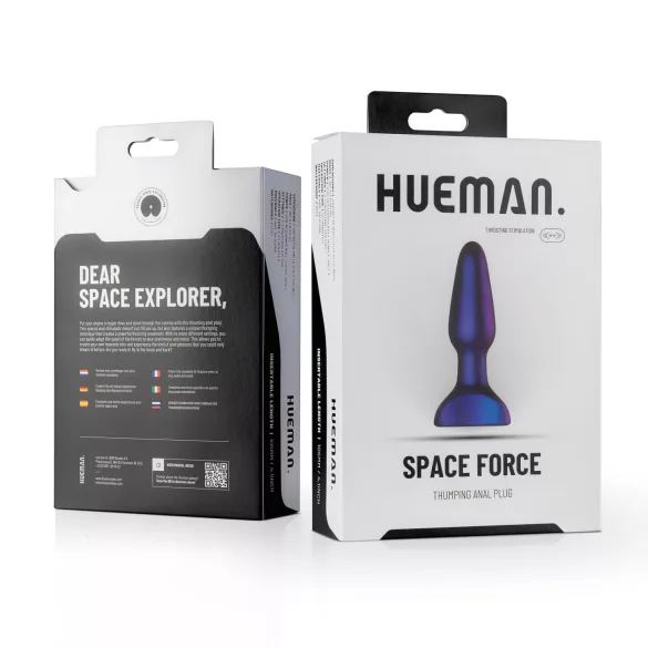 Hueman Space Force - plug anal vibratório com função de impulso - silicone roxo
