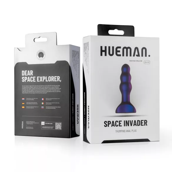 Hueman Space Inveder - vibrador anal recarregável à prova d'água roxo