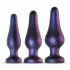 Hueman Comets - plug anal silicone - kit 3 peças - roxo