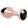 Rosy Gold - plug anal com pedra preta - metal rosegold