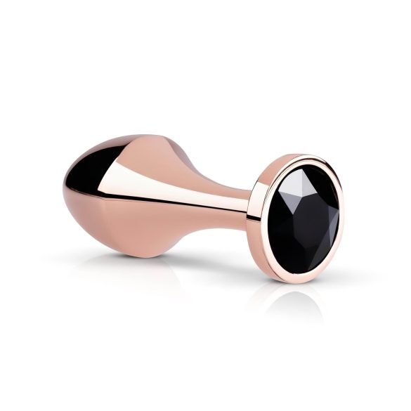 Plug Anal Rosé Dourado - com Pedra Preta