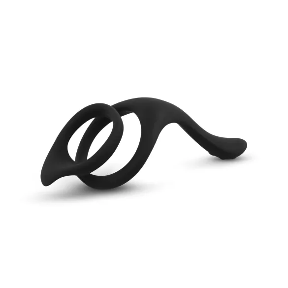 Easytoys - anel peniano e escrotal flexível - silicone preto