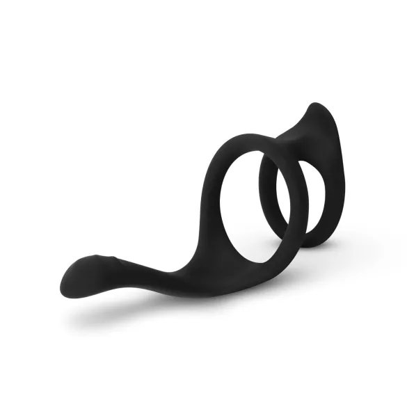 Easytoys - anel peniano e escrotal flexível - silicone preto