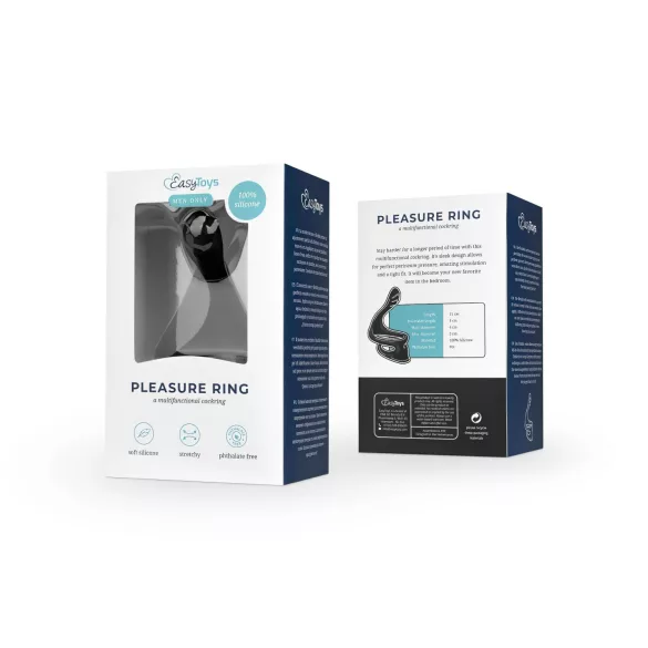 Easytoys - anel peniano e escrotal flexível - silicone preto