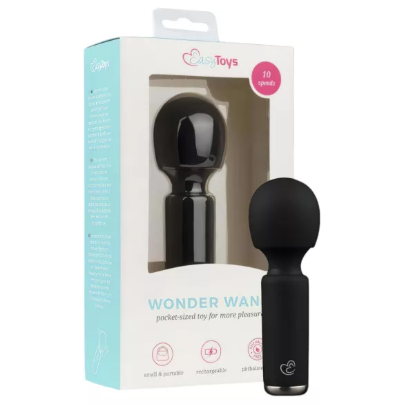 Easytoys Wonder Wand - vibrador massageador recarregável mini preto