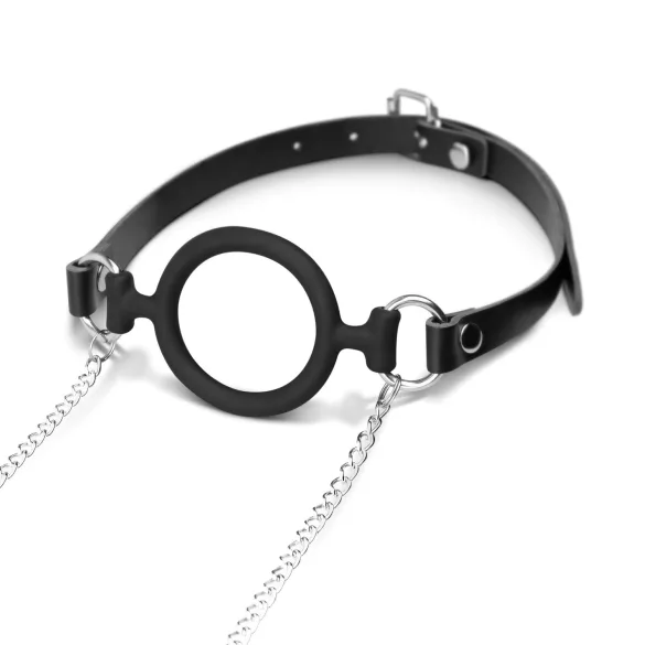 Bedroom Fantasies - mordaça com clip de mamilos - metal preto e prata