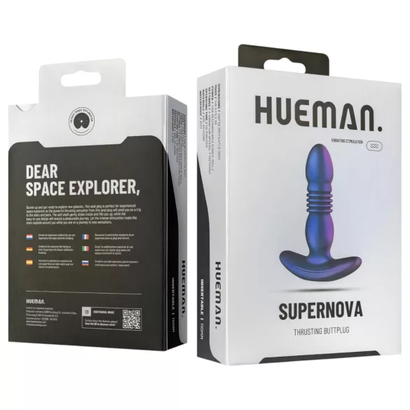 Hueman Supernova - vibrador anal com movimento - silicone roxo