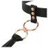 Rosy Gold - coleira e chicote - couro preto